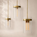 Ravina Clear Glass Pendant 12"