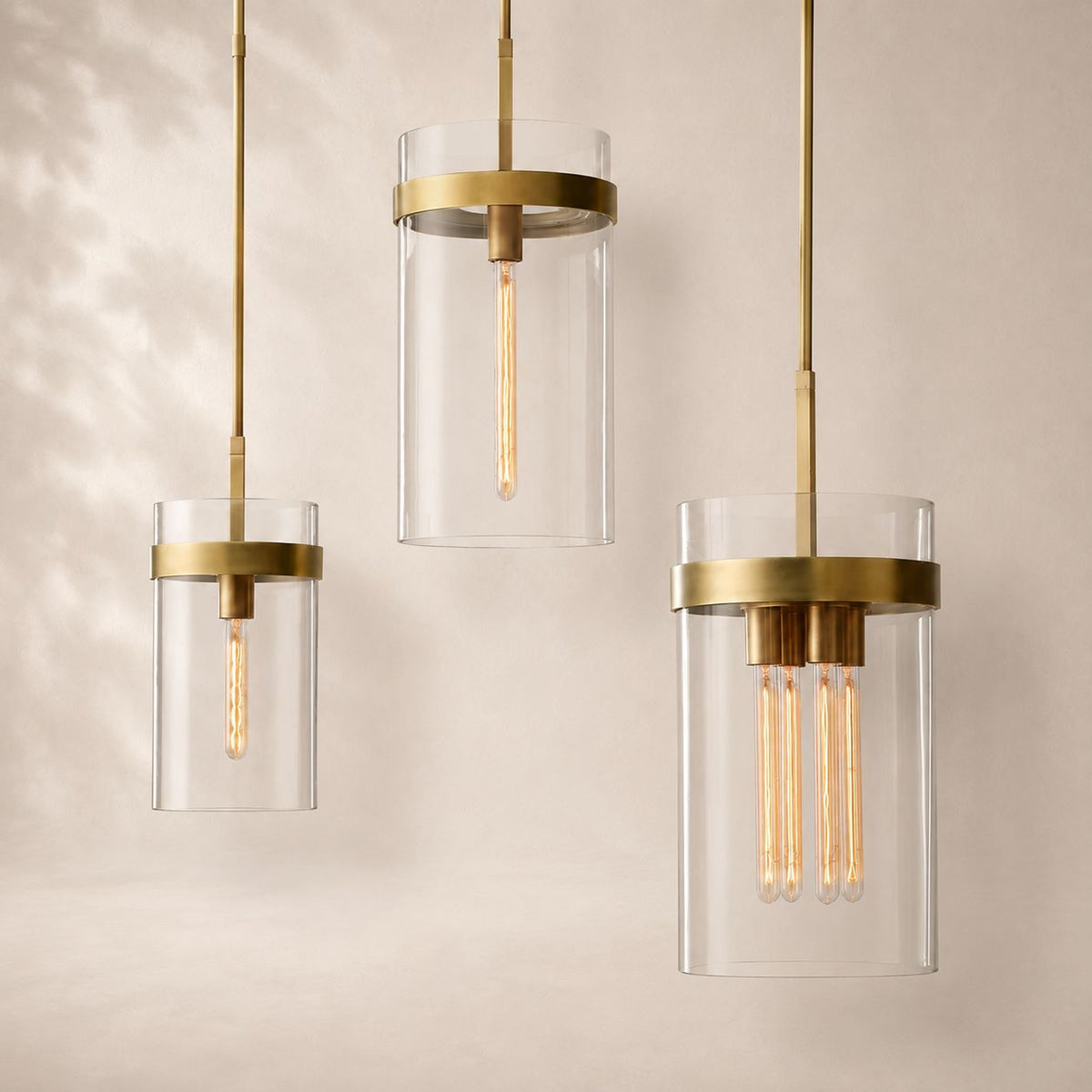 Ravina Clear Glass Pendant 12"