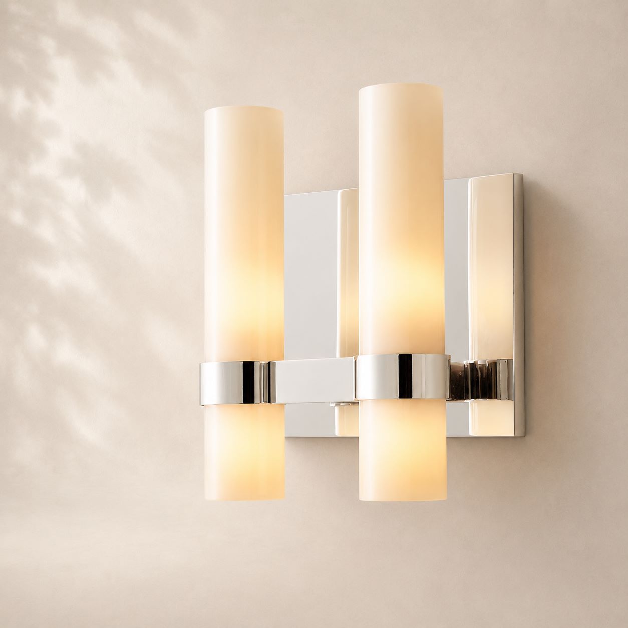 Ravina Double Milk Glass Sconce 12"