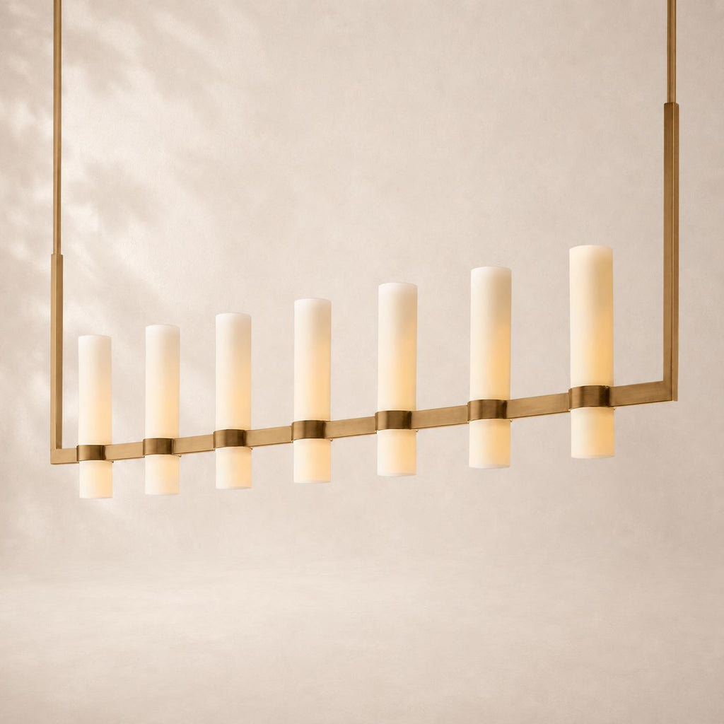 Ravina Linear Milk Chandelier 54"