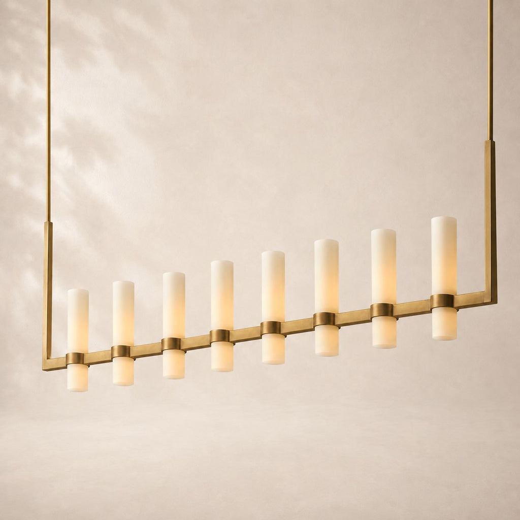 Ravina Linear Milk Chandelier 71"