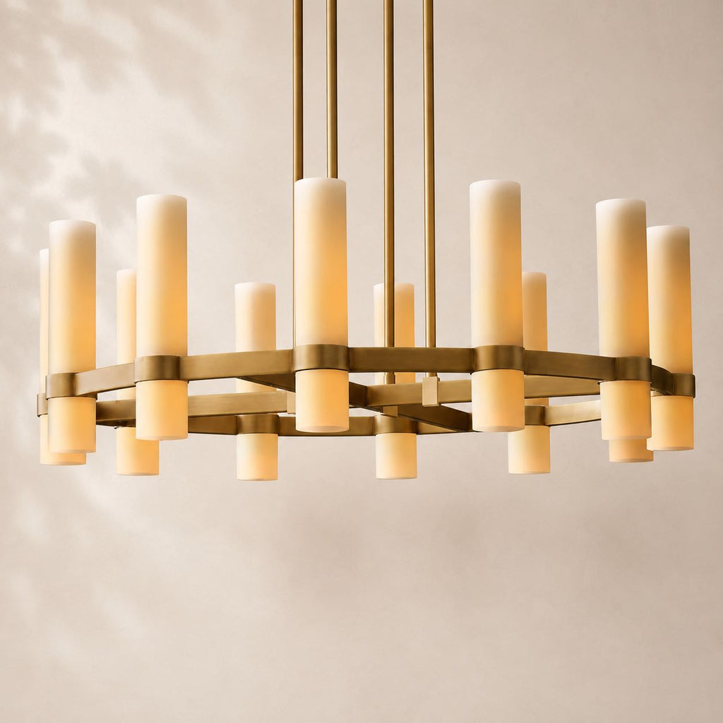Ravina Round Milk Chandelier 36"
