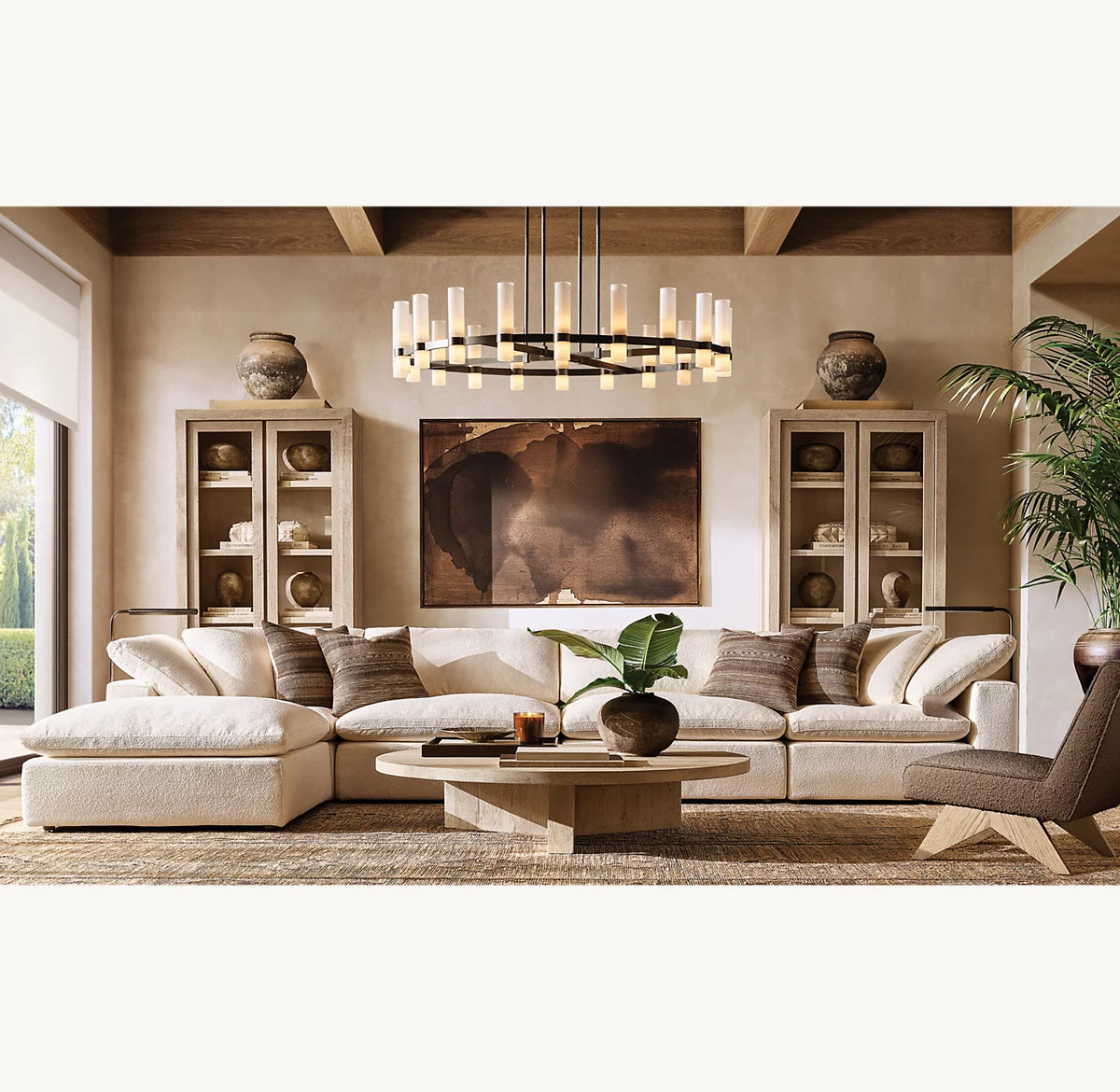 Ravina Round Milk Chandelier 60"