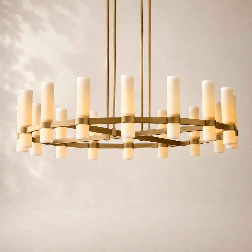 Ravina Round Milk Chandelier 60"