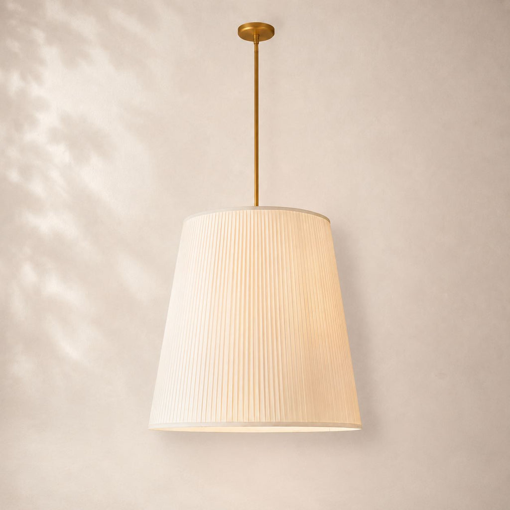 Reeva Pleated Barrel Pendant 25" 30"