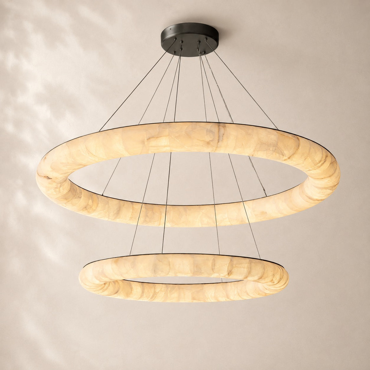 Riveon Lisse Two-Tiered Round Chandelier 61"