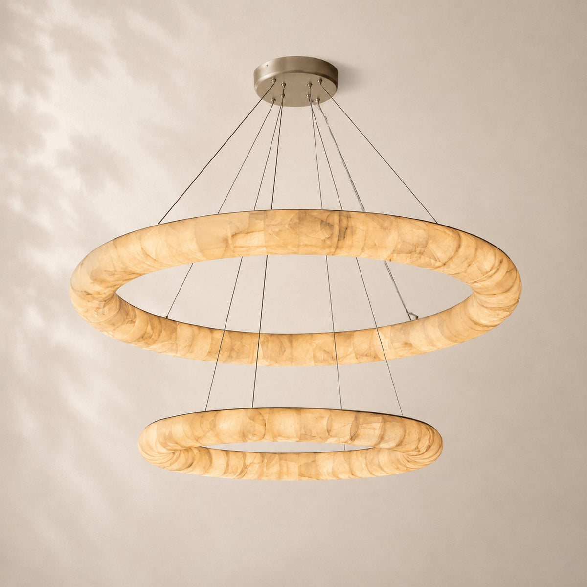 Riveon Lisse Two-Tiered Round Chandelier 61"