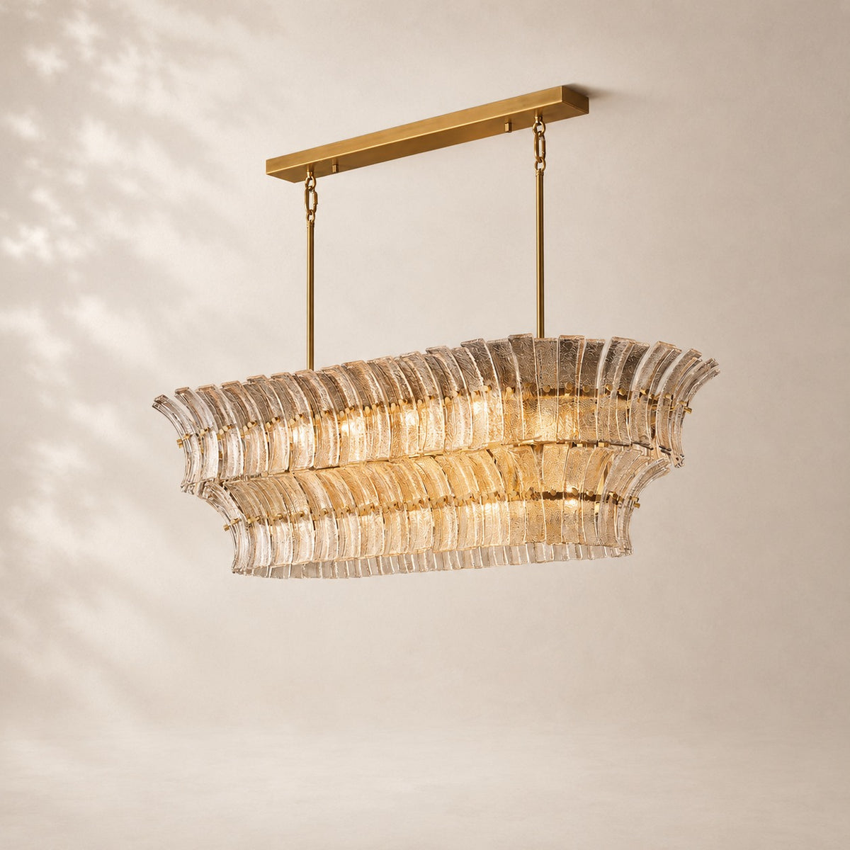 Romessa Glass Linear Chandelier 54"