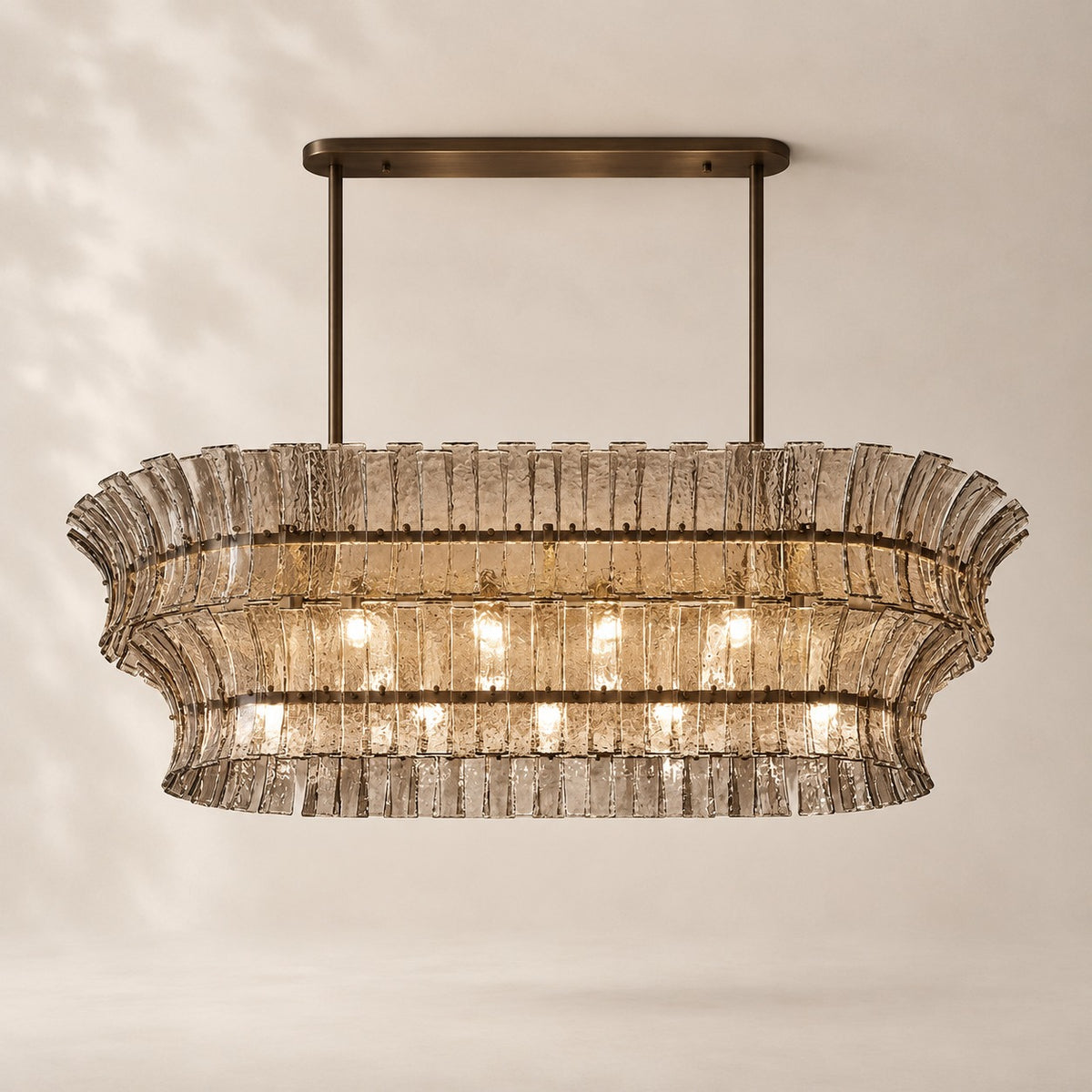 Romessa Glass Linear Chandelier 54"