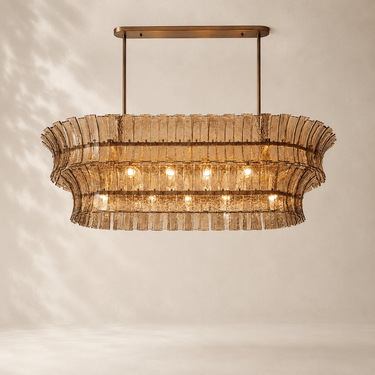 Romessa Glass Linear Chandelier 54"