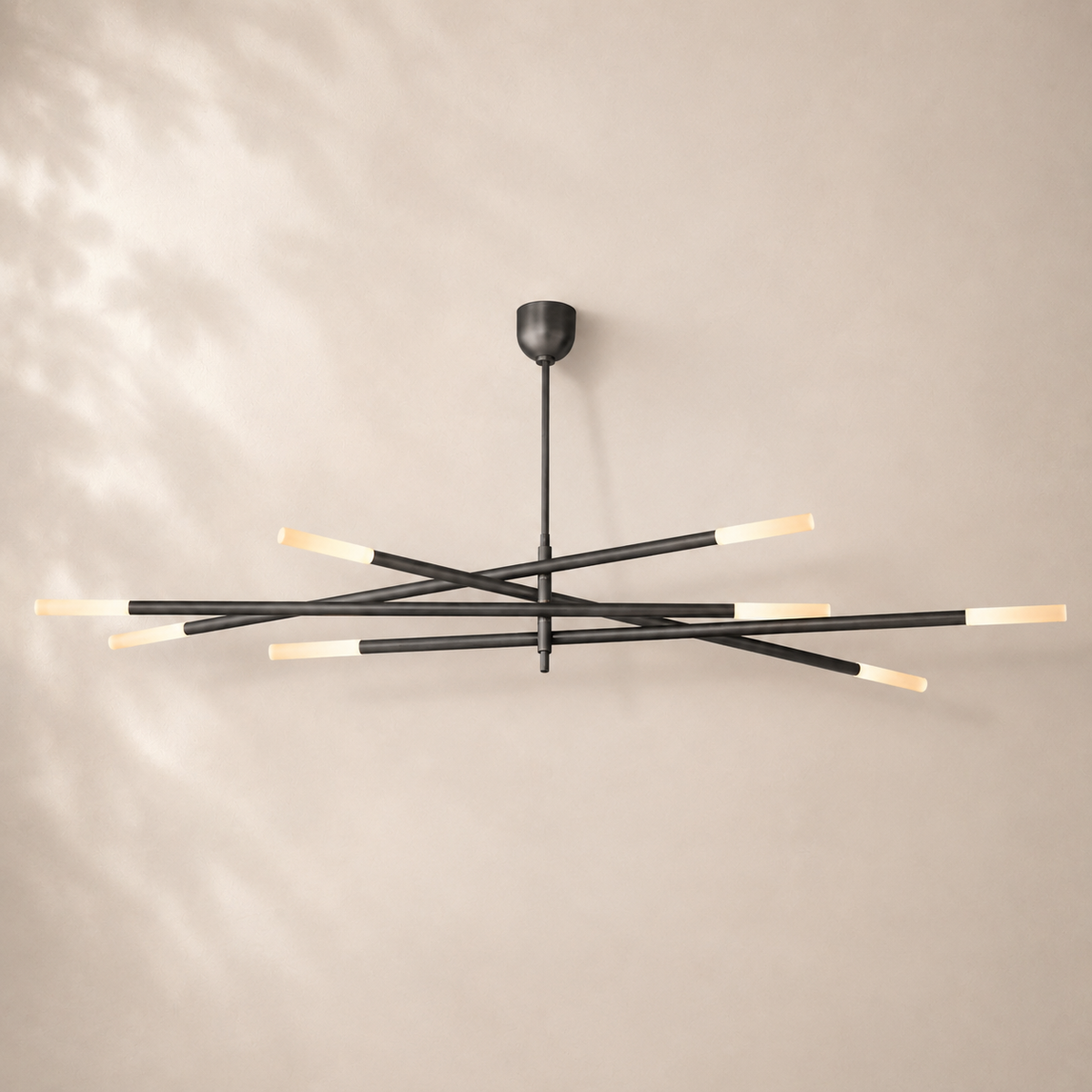 Rouvenza 8-Light Etched Rod Chandelier 80"