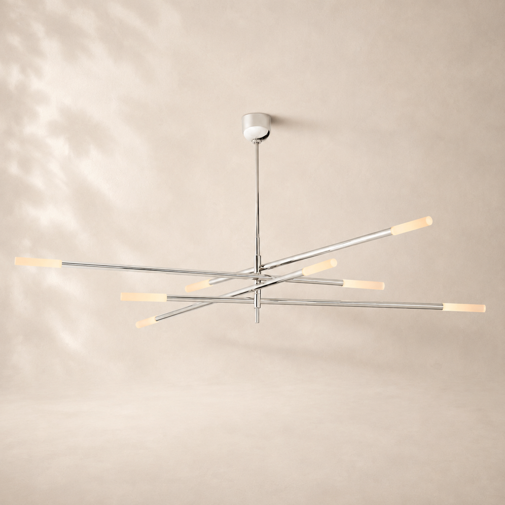 Rouvenza 8-Light Etched Rod Chandelier 80"