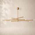 Rouvenza 8-Light Orbit Etched Rod Chandelier 53"