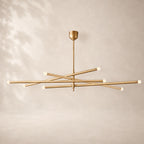 Rouvenza 8-Light Orbit Etched Rod Chandelier 53"