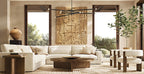 Rouvenza 8-Light Orbit Etched Rod Chandelier 53"