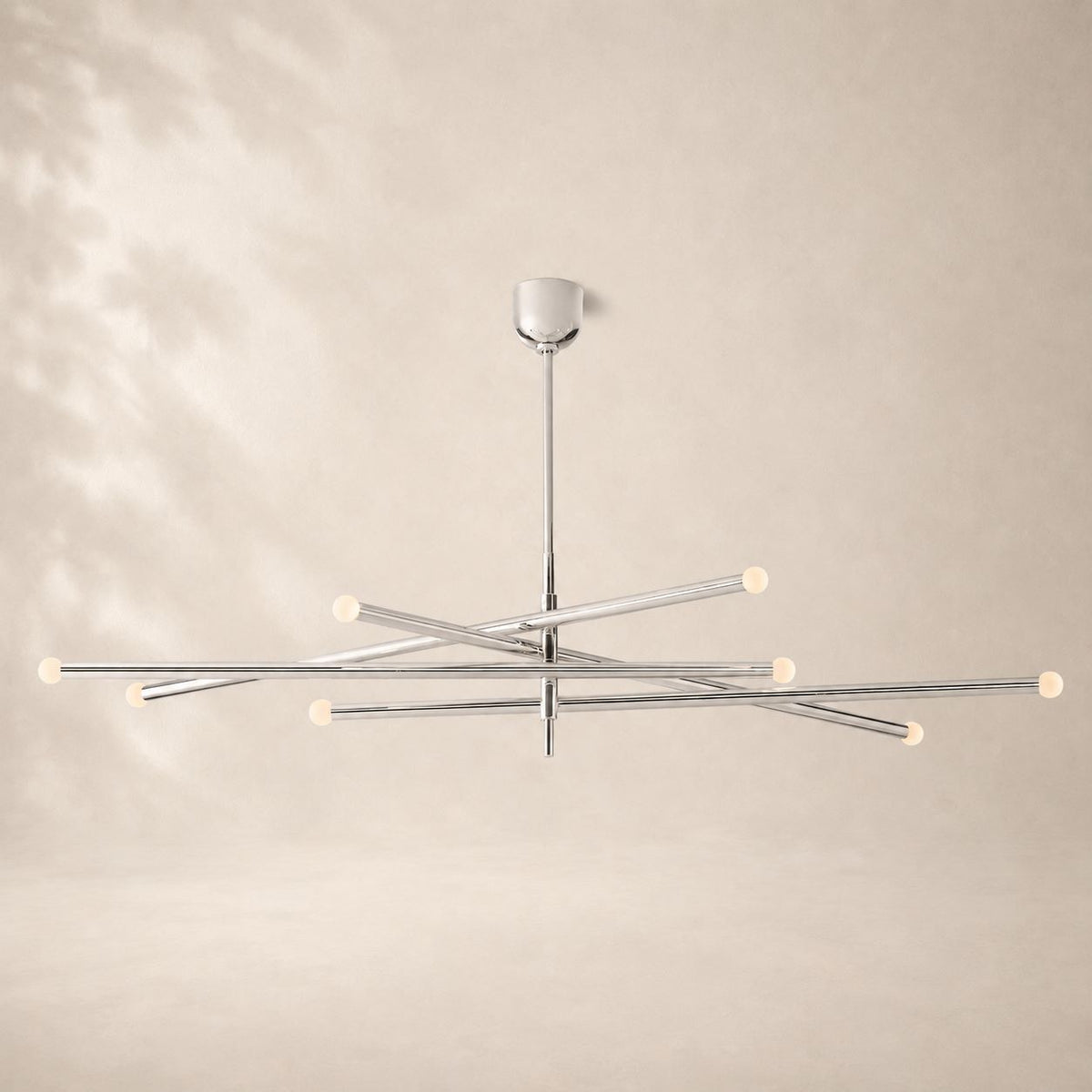 Rouvenza 8-Light Orbit Etched Rod Chandelier 53"