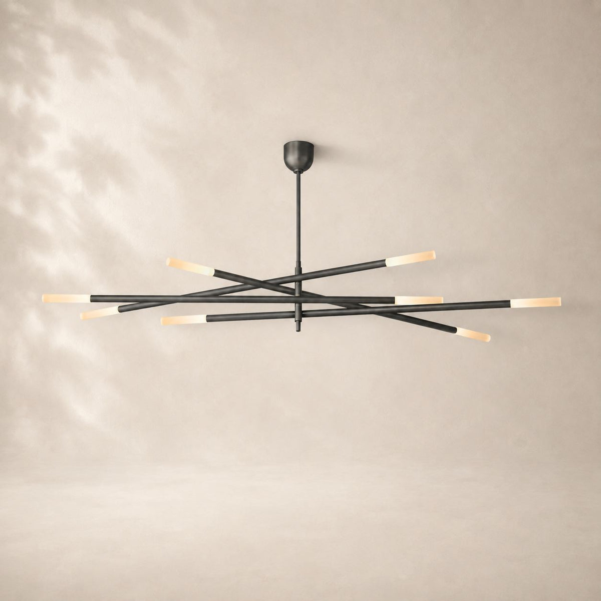 Rouvenza 8-Light Etched Rod Chandelier 65"
