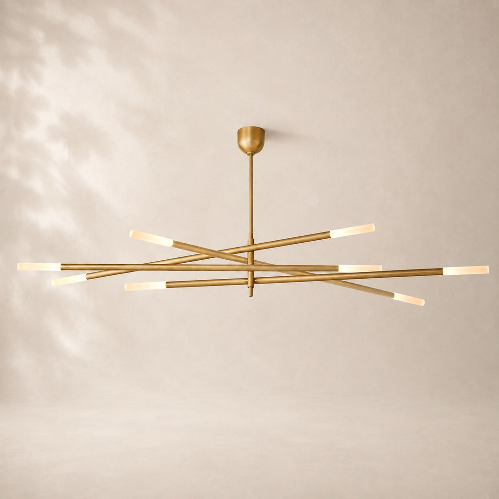 Rouvenza 8-Light Etched Rod Chandelier 65"
