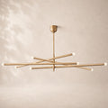 Rouvenza 8-Light Orbit Etched Rod Chandelier 68"