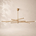 Rouvenza 8-Light Orbit Etched Rod Chandelier 68"
