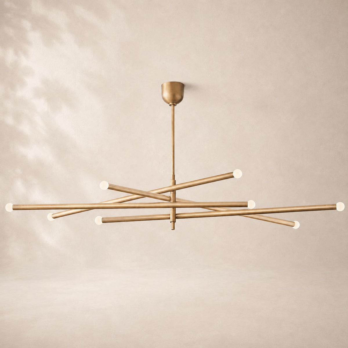 Rouvenza 8-Light Orbit Etched Rod Chandelier 68"