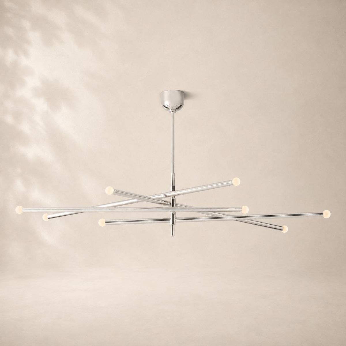 Rouvenza 8-Light Orbit Etched Rod Chandelier 68"