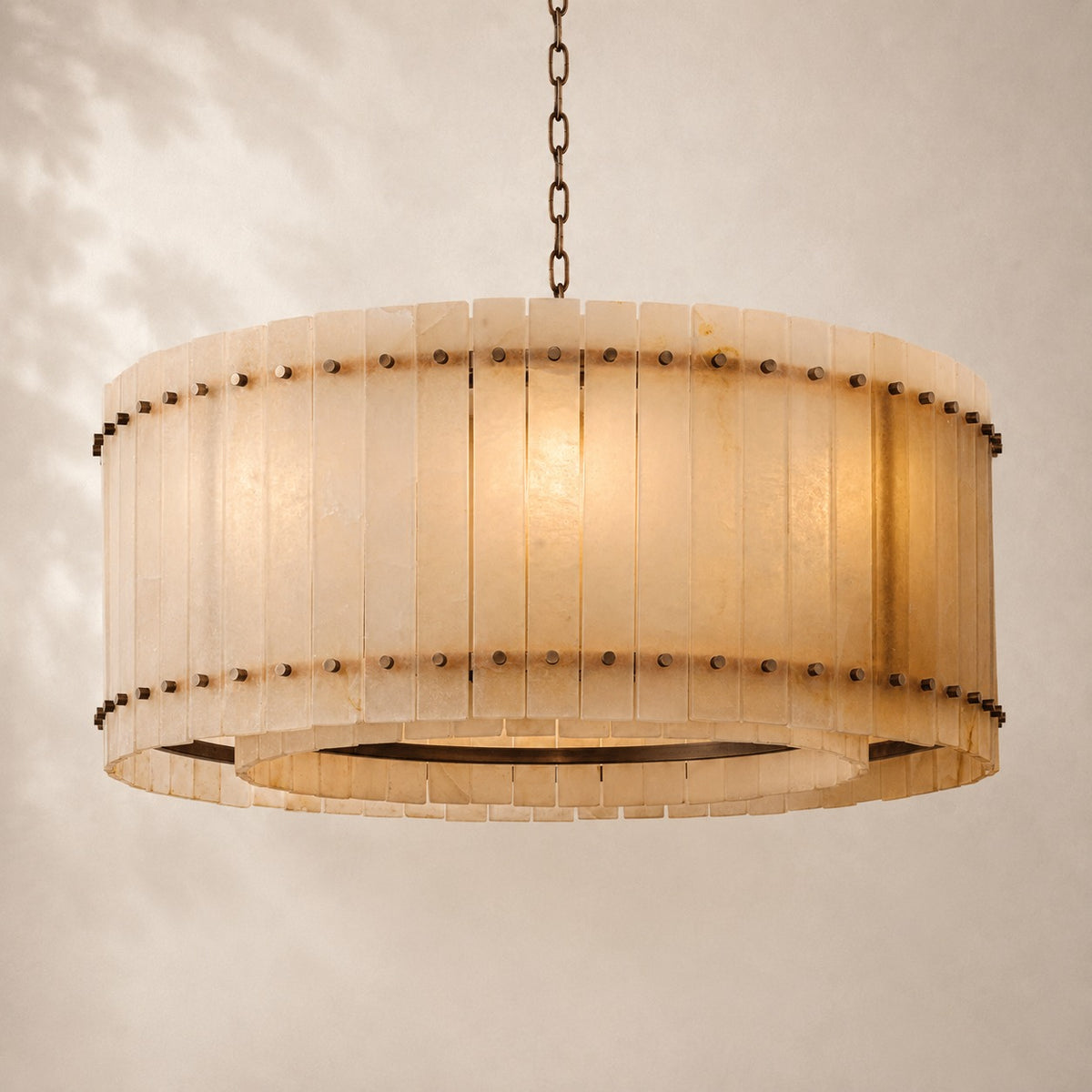 San Elio Alabaster Round Chandelier 37"