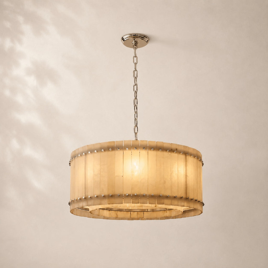 San Elio Alabaster Round Chandelier 37"