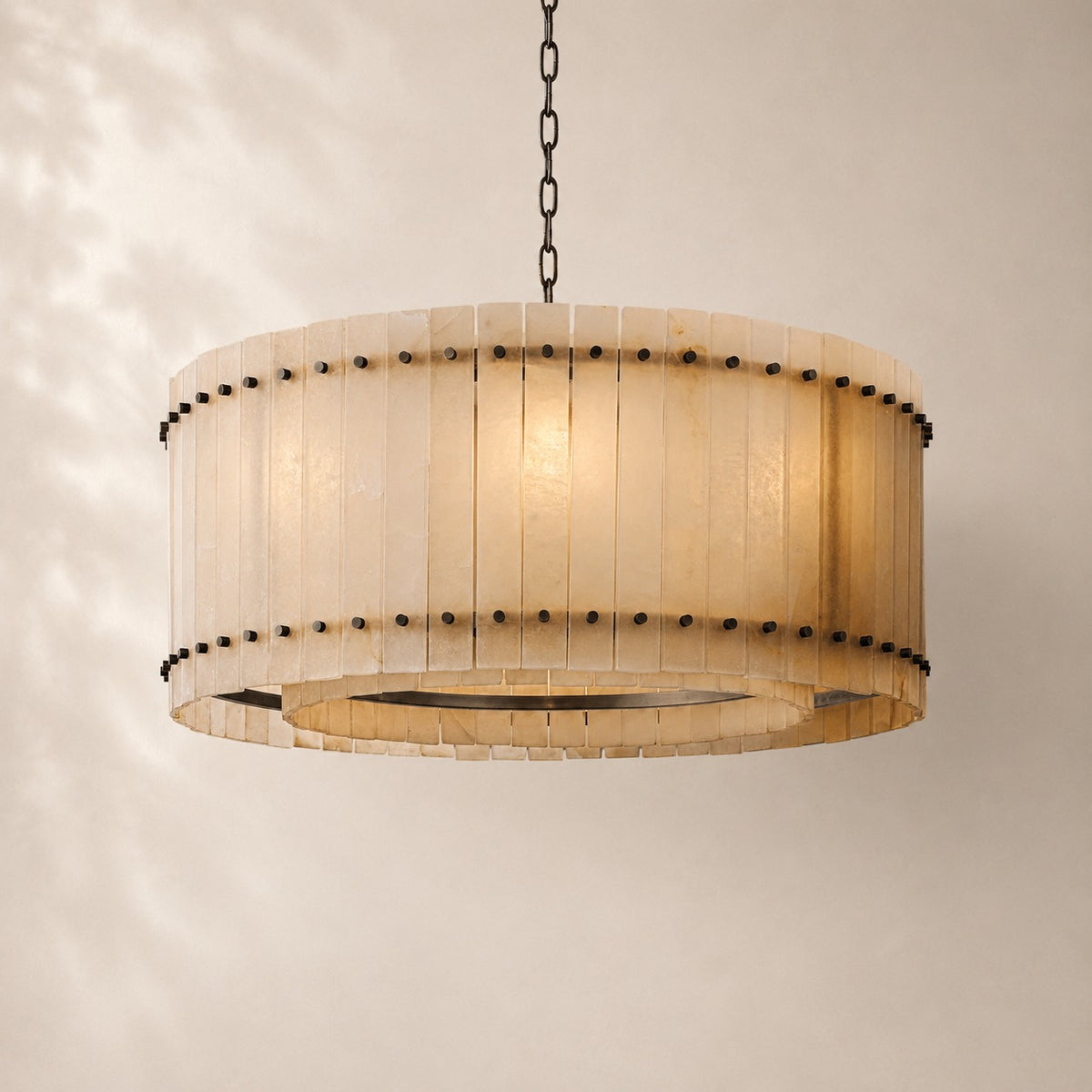 San Elio Alabaster Round Chandelier 37"