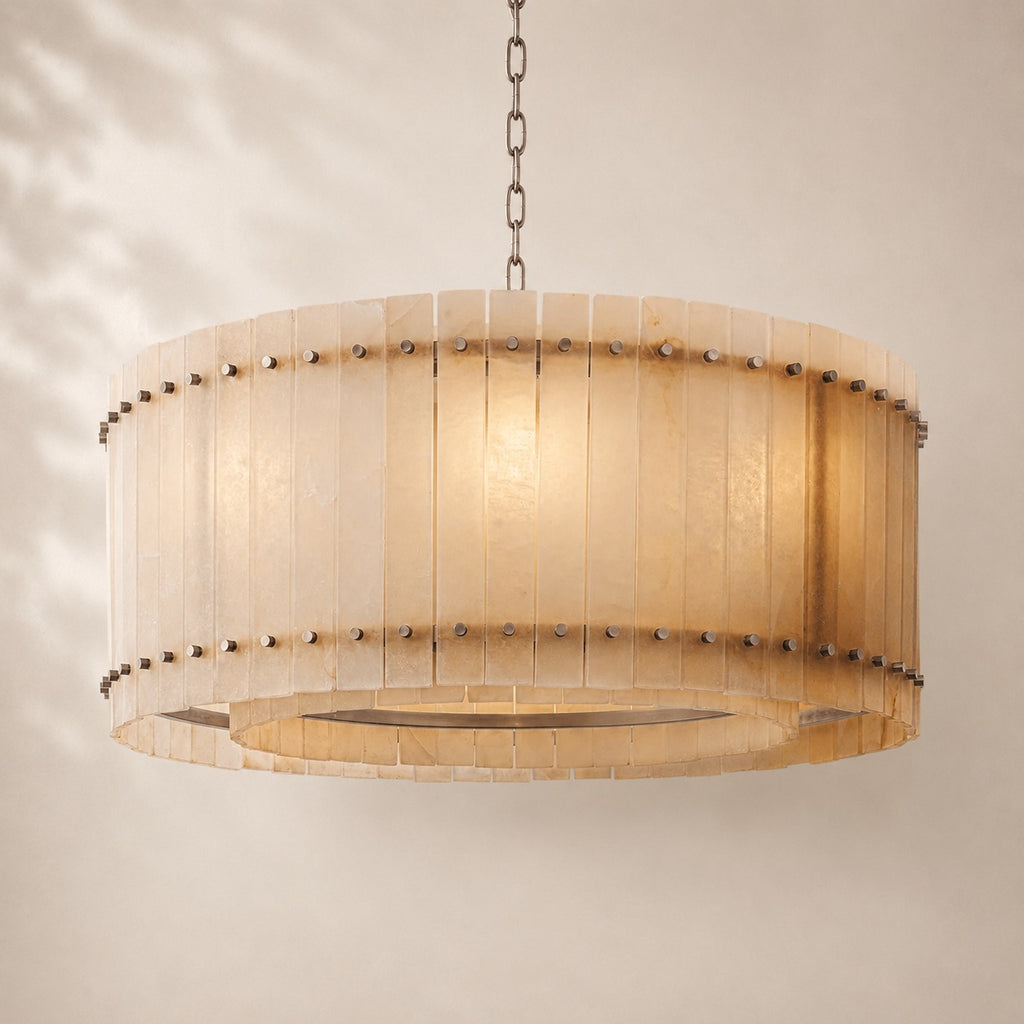 San Elio Alabaster Round Chandelier 37"