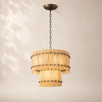 San Elio Glass Two-Tier Round Chandelier 22"