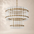 San Elio Glass Two-Tier Round Chandelier 22"