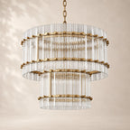 San Elio Glass Two-Tier Round Chandelier 22"