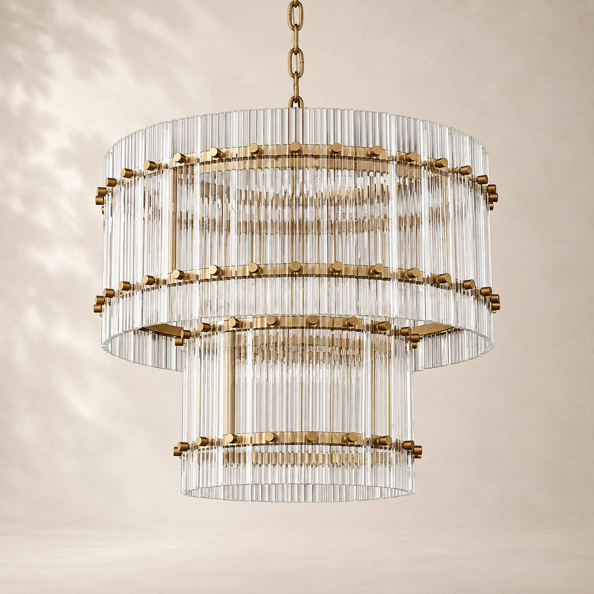 San Elio Glass Two-Tier Round Chandelier 22"