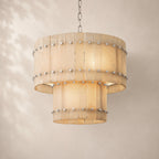 San Elio Glass Two-Tier Round Chandelier 22"