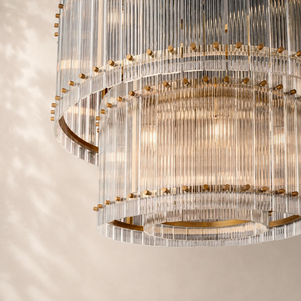 San Elio Glass Two-Tier Round Chandelier 37"