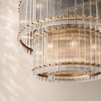 San Elio Glass Two-Tier Round Chandelier 37"