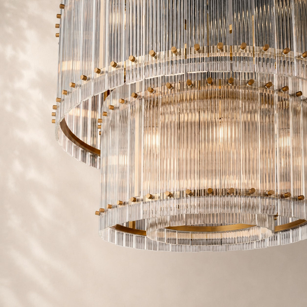 San Elio Glass Two-Tier Round Chandelier 37"