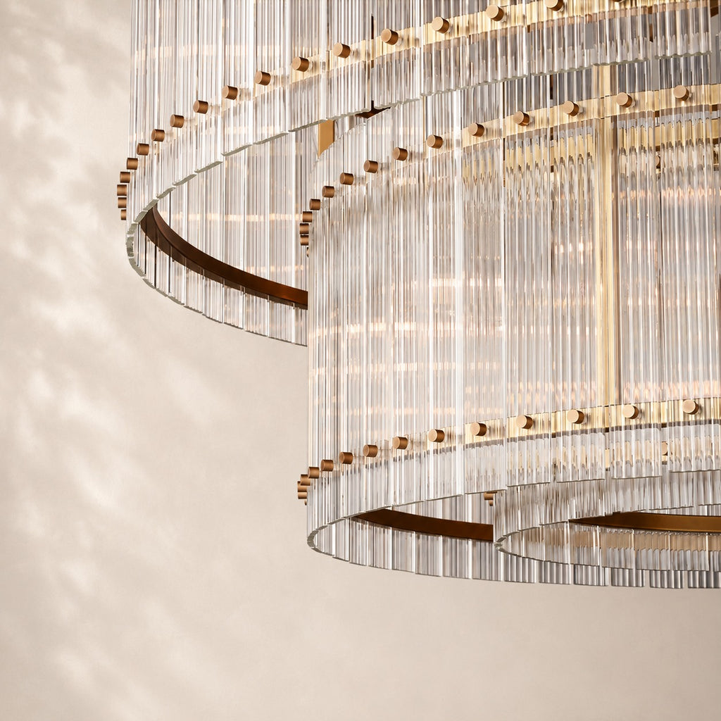 San Elio Glass Two-Tier Round Chandelier 48"
