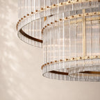 San Elio Glass Two-Tier Round Chandelier 48"