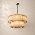 San Elio Alabaster Glass Two-Tier Round Chandelier 48"