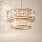 San Elio Glass Two-Tier Round Chandelier 48"