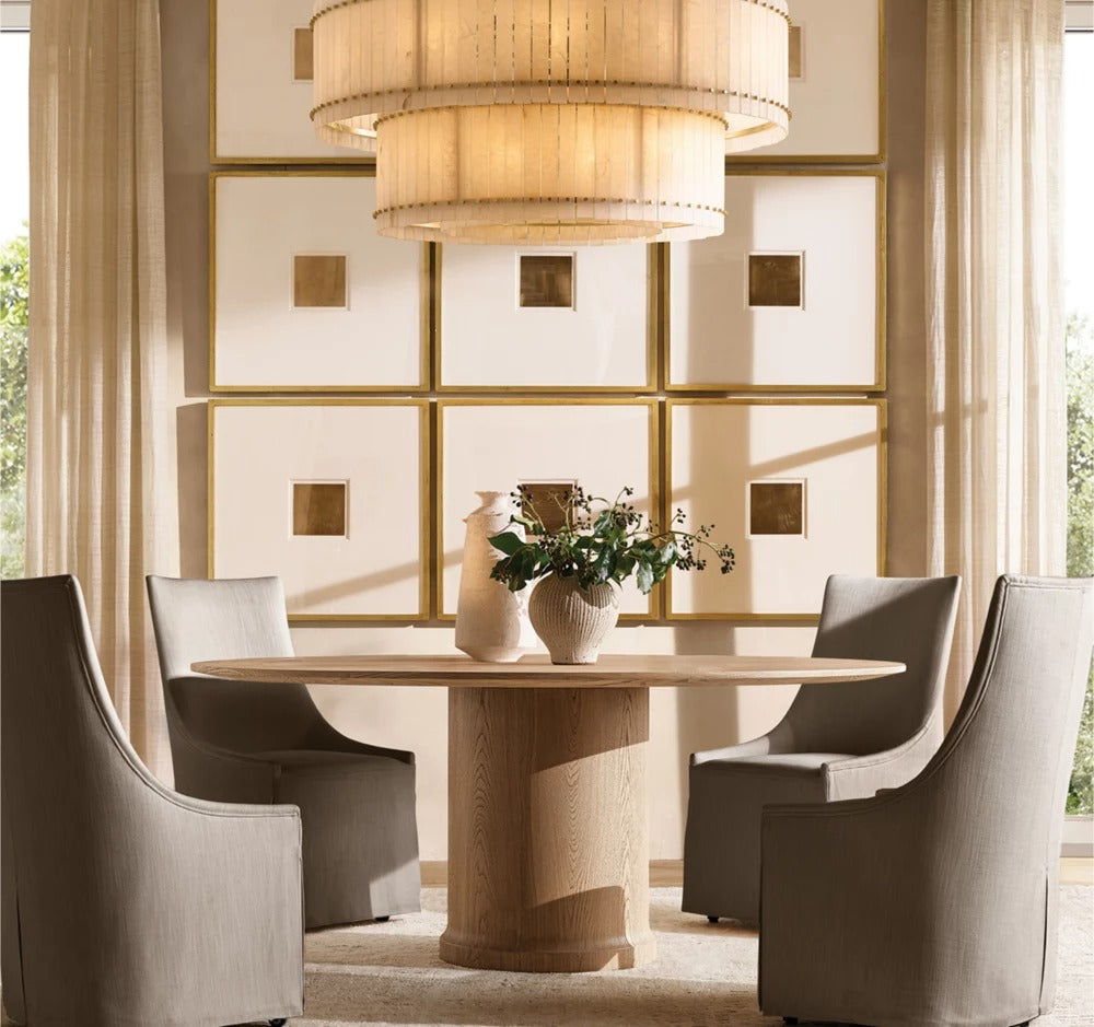 San Elio Alabaster Glass Two-Tier Round Chandelier 48"