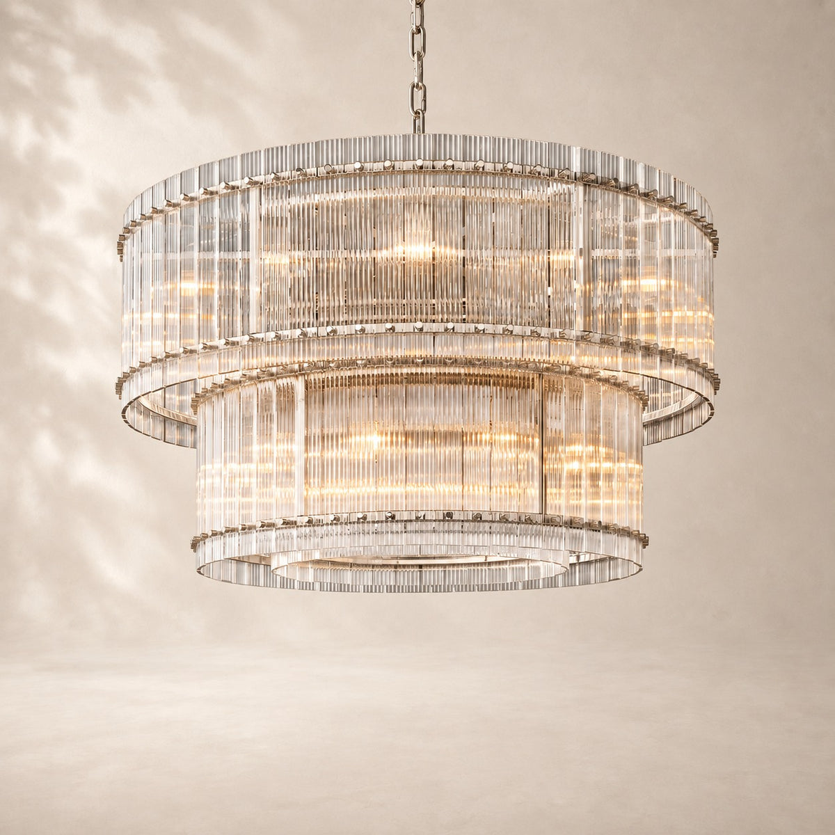 San Elio Glass Two-Tier Round Chandelier 48"
