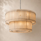 San Elio Alabaster Glass Two-Tier Round Chandelier 48"