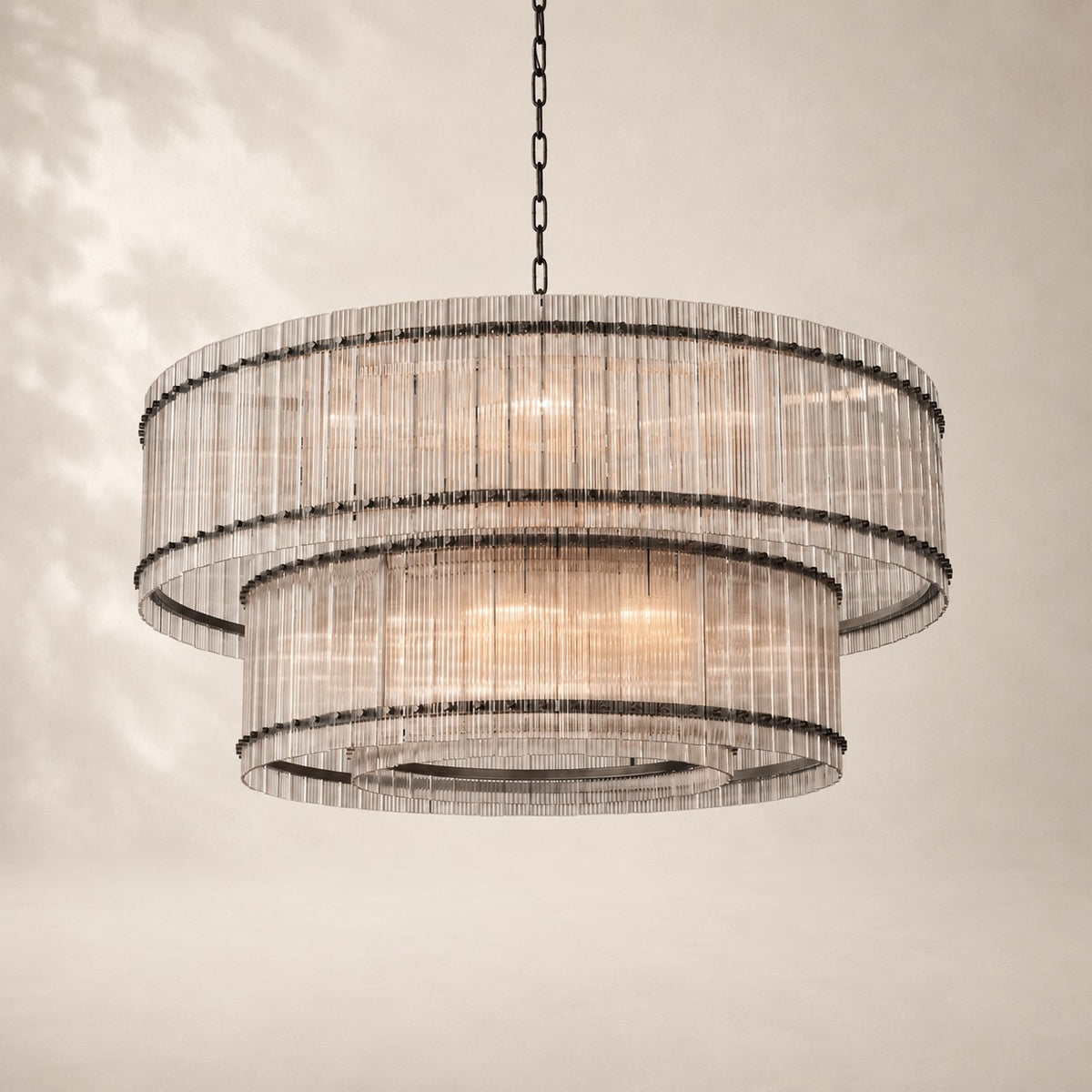 San Elio Glass Two-Tier Round Chandelier 60"