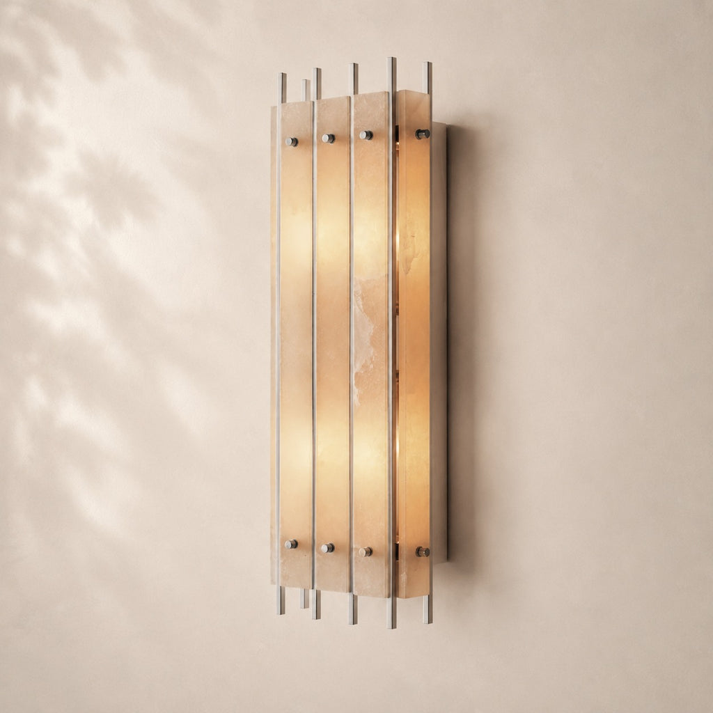 San Elio Alabaster Grand Rectangular Sconce 26"