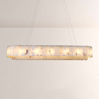 Modern Alabaster 2 Tier Rectangle Art Chandelier