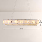 Modern Alabaster 2 Tier Rectangle Art Chandelier