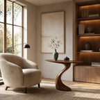 Sculptural Curved Walnut Console Table